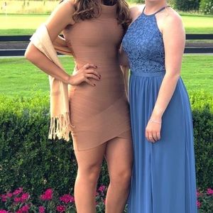 Fashion Nova Bandage Caramel Brown Mini Dress